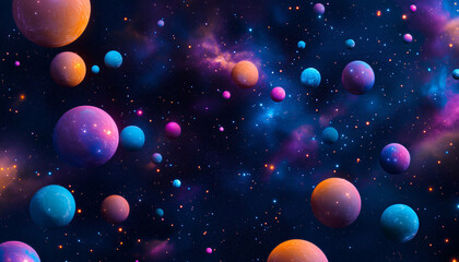 Wall Mural - Colorful cosmic nebulae Celestial wonders Cosmic starry sky concept illustration