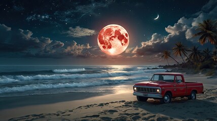 car on the beach