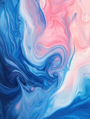 Poster - Abstract Art with Blue Pink and White