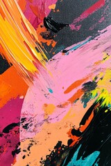 Wall Mural - vibrant colorful brushstrokes close up detail, abstract art background generative ai