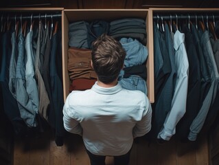 Man Standing in Front of Closet