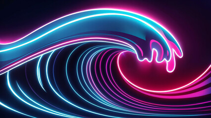 Vibrant Neon Wave: Dynamic Futuristic Background Design