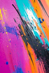 Wall Mural - vibrant colorful brushstrokes close up detail, abstract art background generative ai