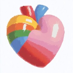 heart shape made of colorful