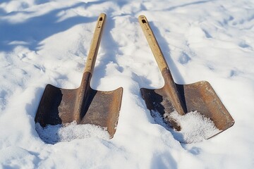 Poster - Shovels in Snow