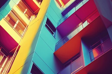 Poster - Multicolored Building With Balconies