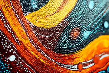 Wall Mural - abstract background with aboriginal art