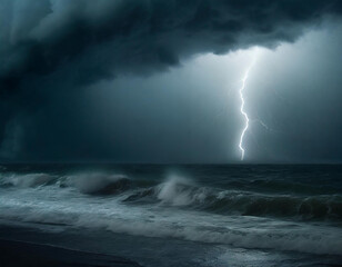 Orage sur une mer déchainée