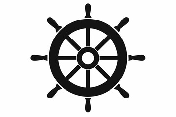 
ship steering vector silhouette. icon, symbol, sign
