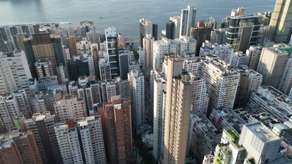 Wall Mural - North Point ,Hong Kong island panorama with Victoria harbor, Aug 4 2024