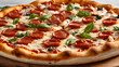 © arief - Detailed, realistic illustration of Pizza, focusing on the texture and color of the ingredients