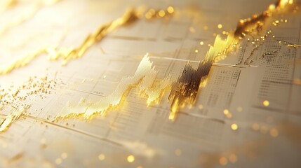 Aufkleber - A detailed financial graph showing fluctuations in gold prices over time, with gold-colored line graphs and key data points on a light background.