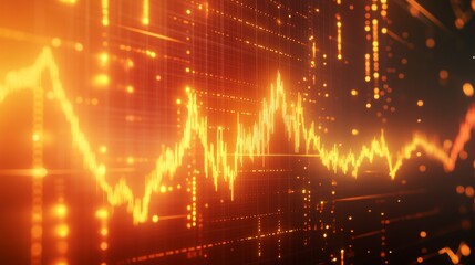 Aufkleber - A gold price graph on a computer screen with bright, contrasting lines and candlestick patterns, illustrating recent market trends and movements.