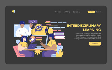 STEM Education. Flat Vector Illustration