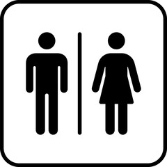 Wall Mural - Toilet vector icon. WC sign. Female or male restroom. WC door plate symbol illustration.