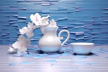 Wall Mural - Porcelain Material Structure Background - Generative AI