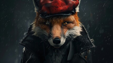 Poster - Red Fox in the Rain