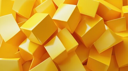 Abstract Yellow Cubes Background