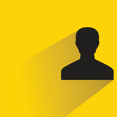 Sticker - silhouette male character with shadow on yellow background