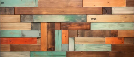 Poster - Reclaimed Wood Material Structure Background - Generative AI