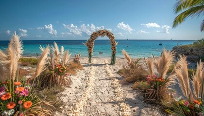 Canvas Print - geometric shapes and patterns forming a modern wedding backdrop