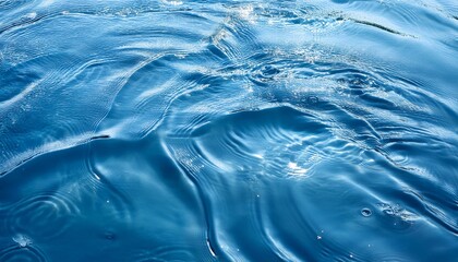 Sticker - rippled blue water texture natural water background closeup