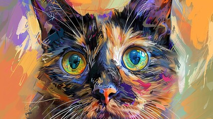 Sticker - Colorful Cat Portrait