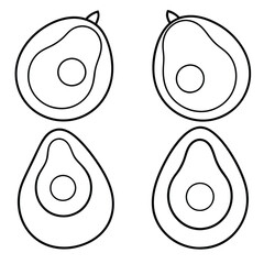 vector avocado illustration, avocado template 