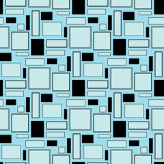 Wall Mural - Blue black pattern