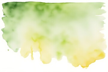 A gradient from pale yellow to light green watercolor on white background, AI Generated