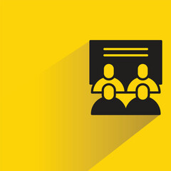 Poster - business meeting icon with shadow on yellow background