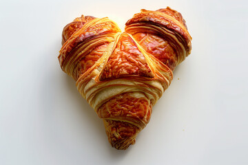 heart-shaped item on white background, isolated food photography