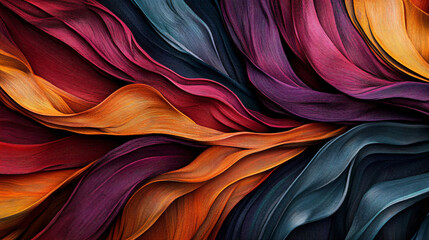 Poster - Abstract Wavy Lines Background in Vibrant Colors.