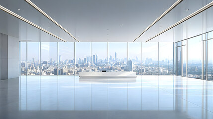 Wall Mural - Modern office with panoramic city view.