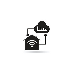 Poster - smart home sync with cloud data icon vector illustration