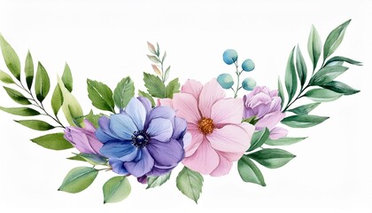 Wall Mural - floral composition flower watercolor illustration isolated element