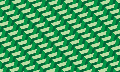 seamless geometric pattern with green 3d cubes. vector illustration.
