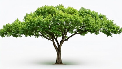 Wall Mural - tree with green leaves on a white background