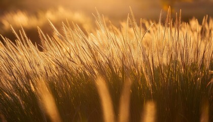 Wall Mural - the grass has a golden light