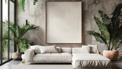 Wall Mural - Modern Living Room with  Large Canvas