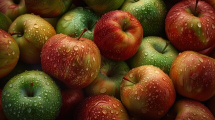 Wall Mural - The fresh dewy apples