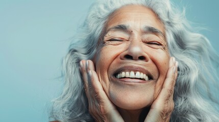 Wall Mural - The elderly woman smiling