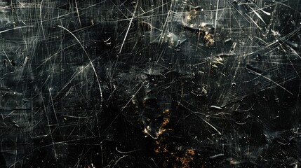 Grunge black scratched background, old film effect, distressed scary texture with space for your design