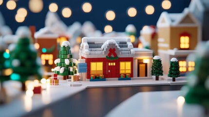 Sticker - 'Black Friday sale in a snowy, Christmas-themed village with festive decorations and sale signs' 