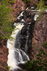 Poster - Brownstone Falls - A Tall Cascading Waterfall In The Woods