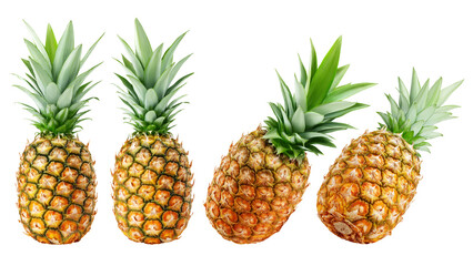 Wall Mural - Pineapple isolated on white background, full depth of field