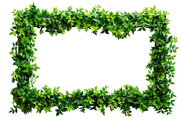 lush green leaves forming a natural frame, cut out