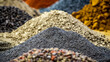 © Yevheniiya - Piles of Different Types of Gravel and Sand at Construction Site. Generative ai.