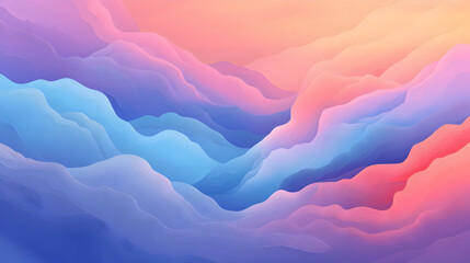 Abstract Sky with Gradient Colors and Floating Cloud Shapes - An illustration of an abstract sky with gradient colors and floating cloud shapes, capturing the ethereal beauty of the atmosphere