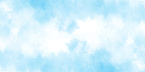 Wall Mural - blue sky with clouds. light sky blue shades watercolor background. sky nature landscape background. 